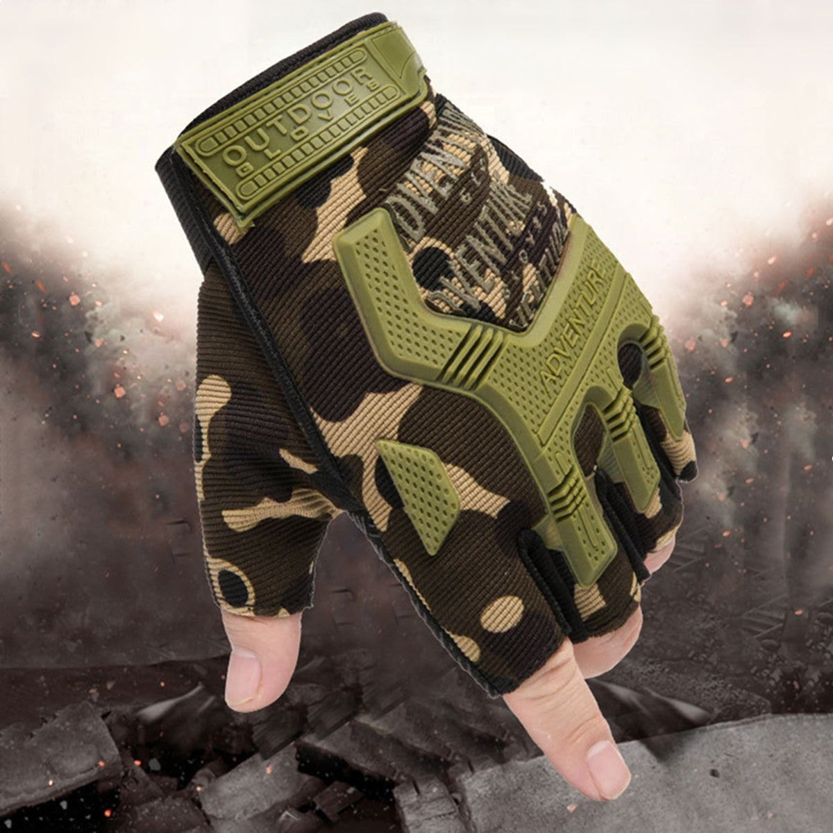 Olive Drab Motorcycle Full Finger Tactical Gloves Military Army Outdoor Hunting Cycling Sports