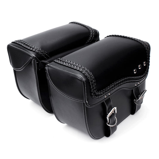 Black PU Leather Motorcycle Saddlebags Side Luggage Pannier Tool Storage Bag For HARLEY SPORTSTER