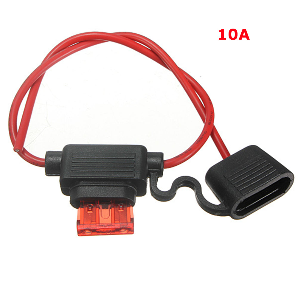 Chocolate Car Fuse Holder Socket Blade Type In Line 6-32V with 10/15/20/30A Replacement Fuses Waterproof