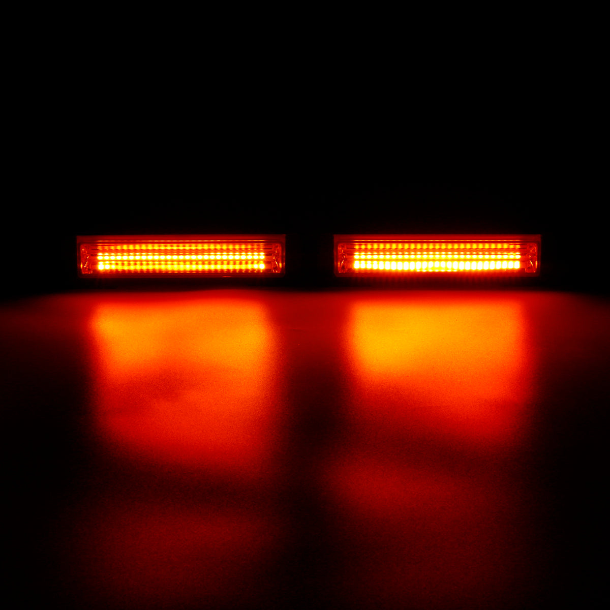 Dark Orange 2Pcs 40W Front Grille COB LED Emergency Light Flashing Warning Strobe Lamp 12-24V