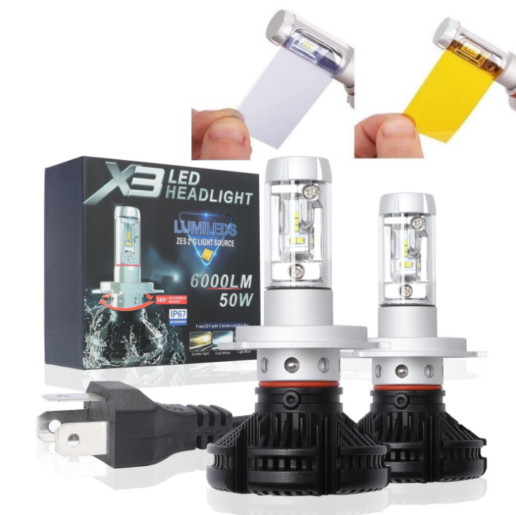 Dark Slate Gray New LED headlamps, X3 car LED headlight bulbs, car headlights, Amazon quick sell explosion