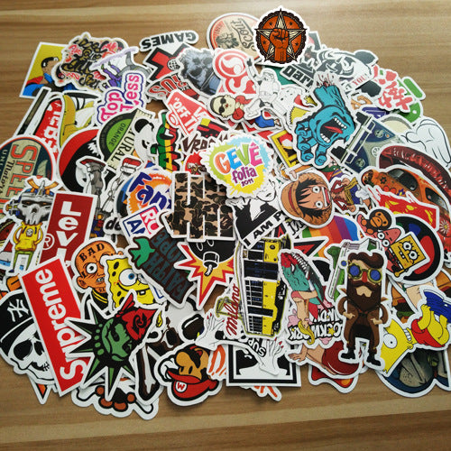 100 motorcycle trolley case graffiti stickers - Auto GoShop