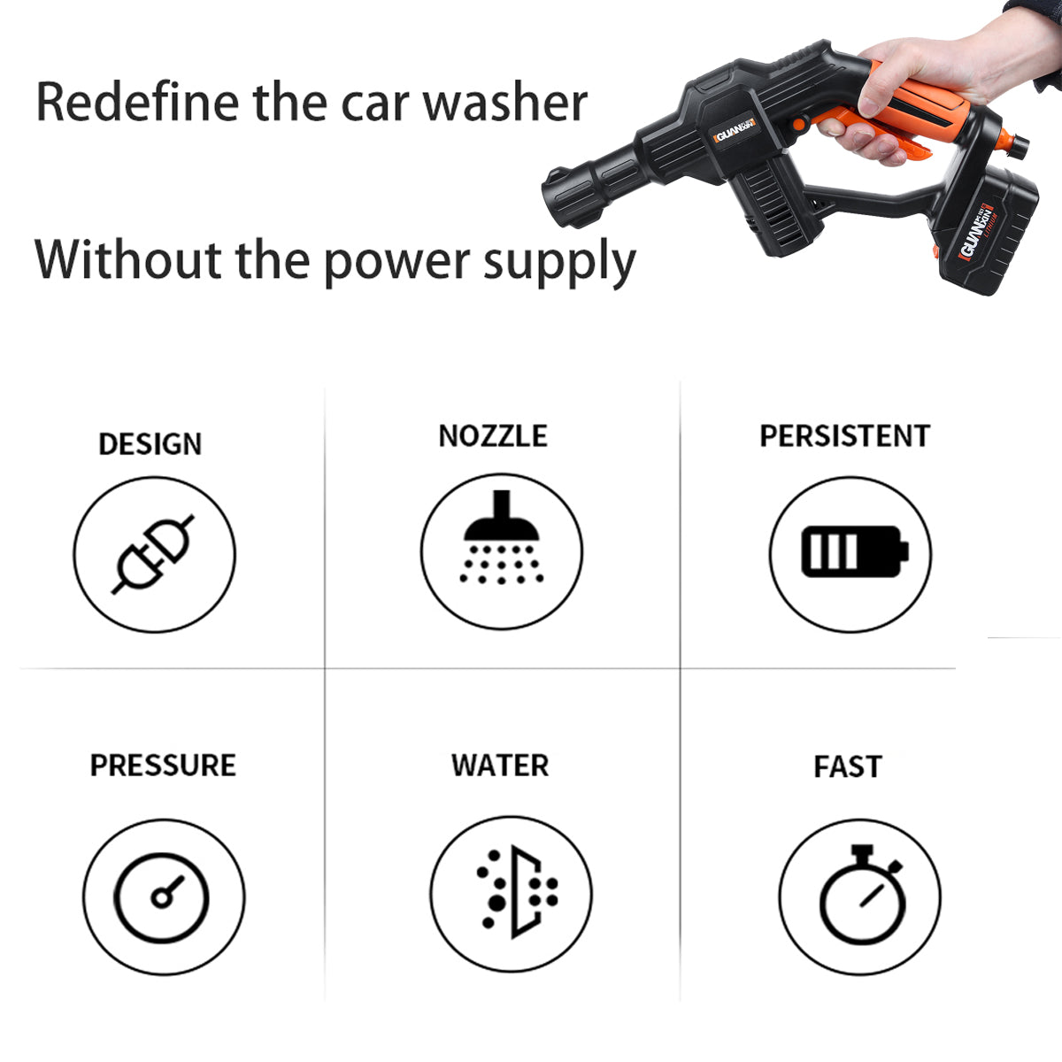 Snow 20V Cordless Portable Pressure Cleaner Washer Car Mototcycle Courtyard Glass Cleaning