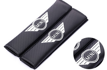 2pcs carbon fiber car shoulder seatbelt seat belt for Audi BMW VW TRD Belt cover Safety Car styling accessories - Auto GoShop