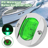 Lime Green 6 LED 12V DC Round Flush Mount Waterproof Marine Led Navigation Lights