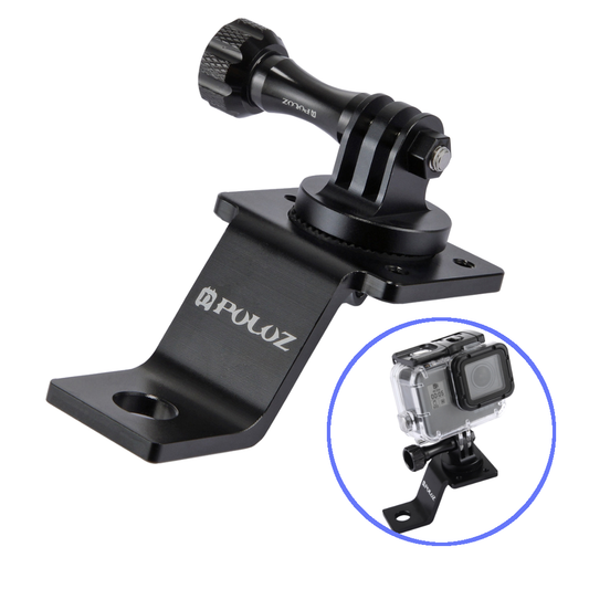 Dark Slate Gray PULUZ Aluminum Alloy Camera Bracket Fixed Holder Mount With Tripod Adapter & Screw For GoPro NEW HERO/HERO 7/6/5/5 Session /4 Session/4/3+/3/2/1 DJI OSMO Action Xiaoyi Action Cameras Motorcycle Bike Bicycle