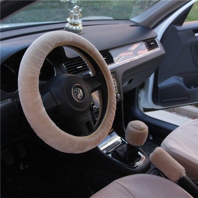 Winter imitation wool car cover plush steering wheel cover - Auto GoShop
