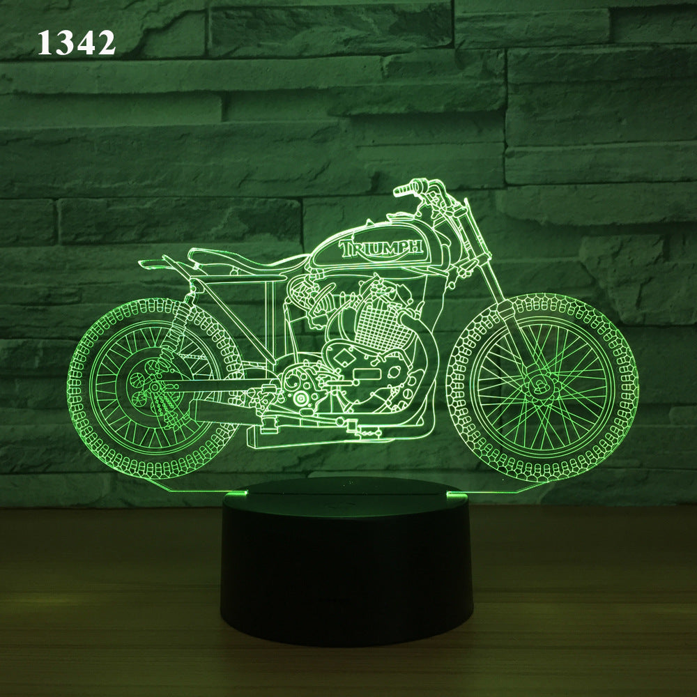 Dark Sea Green Motorcycle led desk lamp