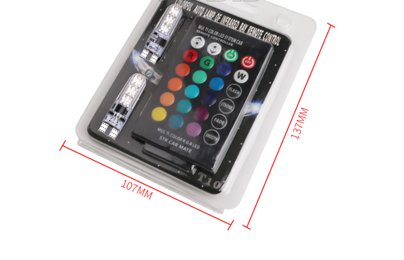 Dim Gray Excellent pies T10 width lamp silica gel 5050-6SMD car LED colorful RGB lights flashing license plate lamp
