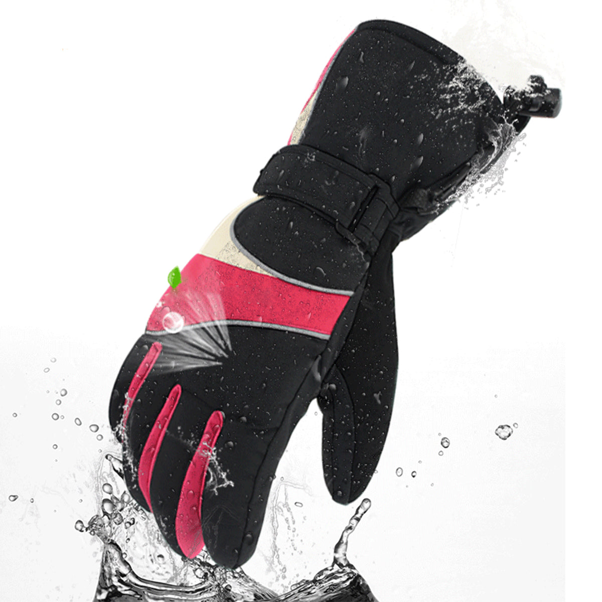 Maroon Electric Heated Gloves Motorcycle Winter Waterproof Thermal Outdoor Skiing Warmer