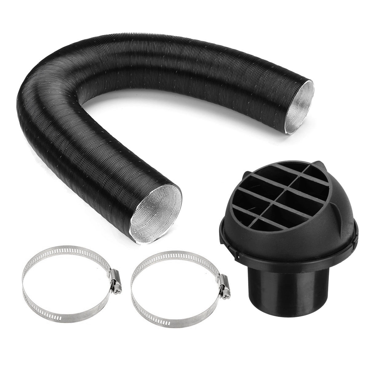 Black 60mm Heater Duct Pipe Air Outlet Vent Hose Clip For Eberspacher Diesel Heater