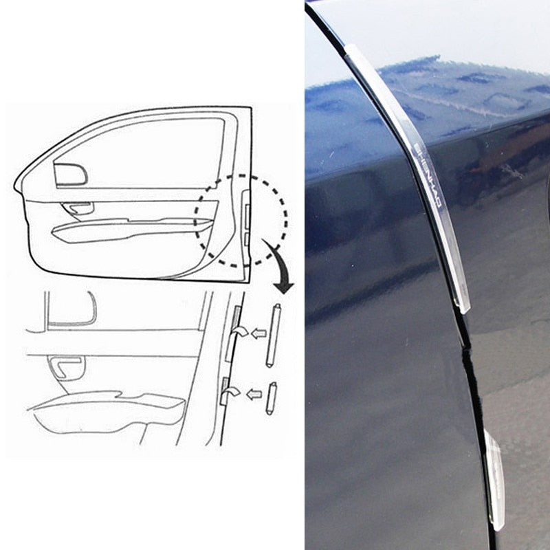 Dark Slate Gray Auto Car Door Guard Edge Corner Bumper 8Pcs/Set Guards Buffer Trim Molding Protection Strip Scratch Protector Car Door Crash Bar