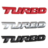 Maroon Turbo 3D Metal Car Decals Lettering Badge Sticker for Auto Body Rear Tailgate