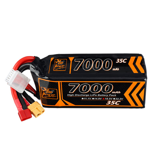 Black ZOP Power 18.5V 7000mAh 35C 5S XT60 Plug Lipo Battery for RC Car
