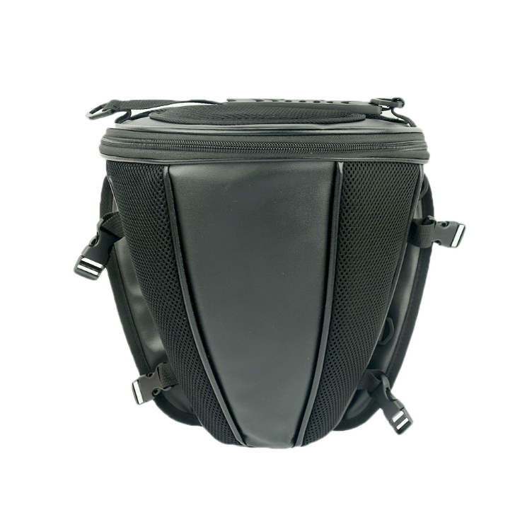 Dark Slate Gray 1X Motorcycle Tail Bag Back Seat Storage Backpack Carry Hand Shoulder Waterproof (Black)