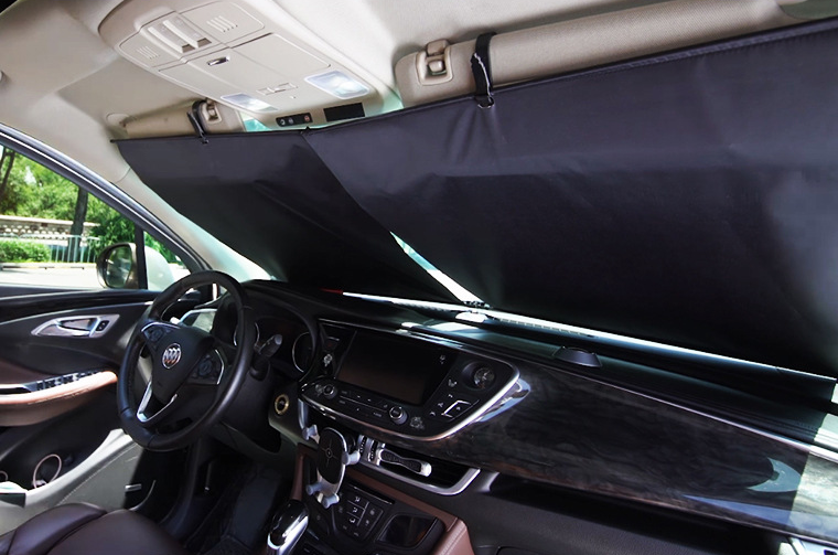 Black Car interior sun visor (Silver)