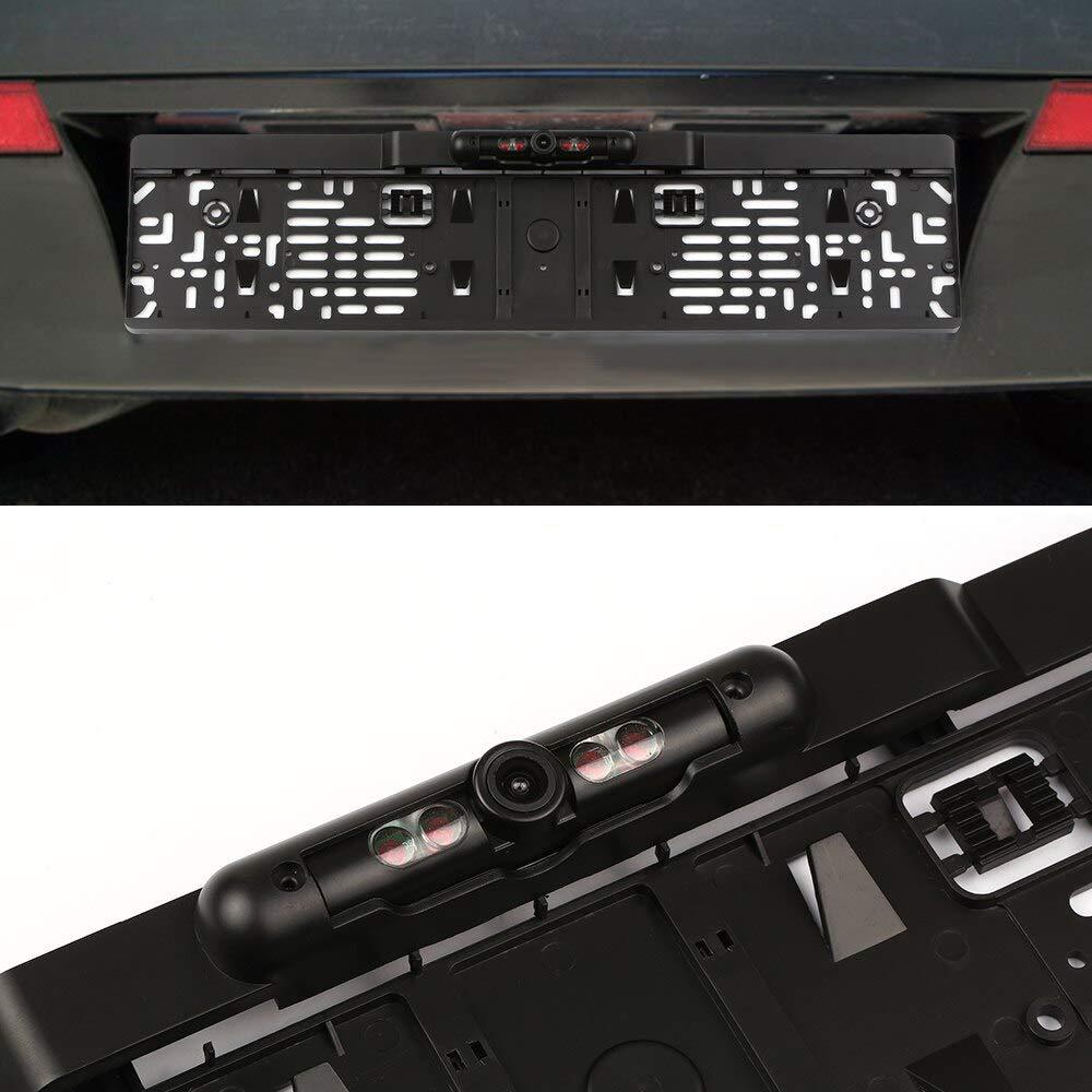 Infrared four lights rear view of car reversing camera (Black) - Auto GoShop