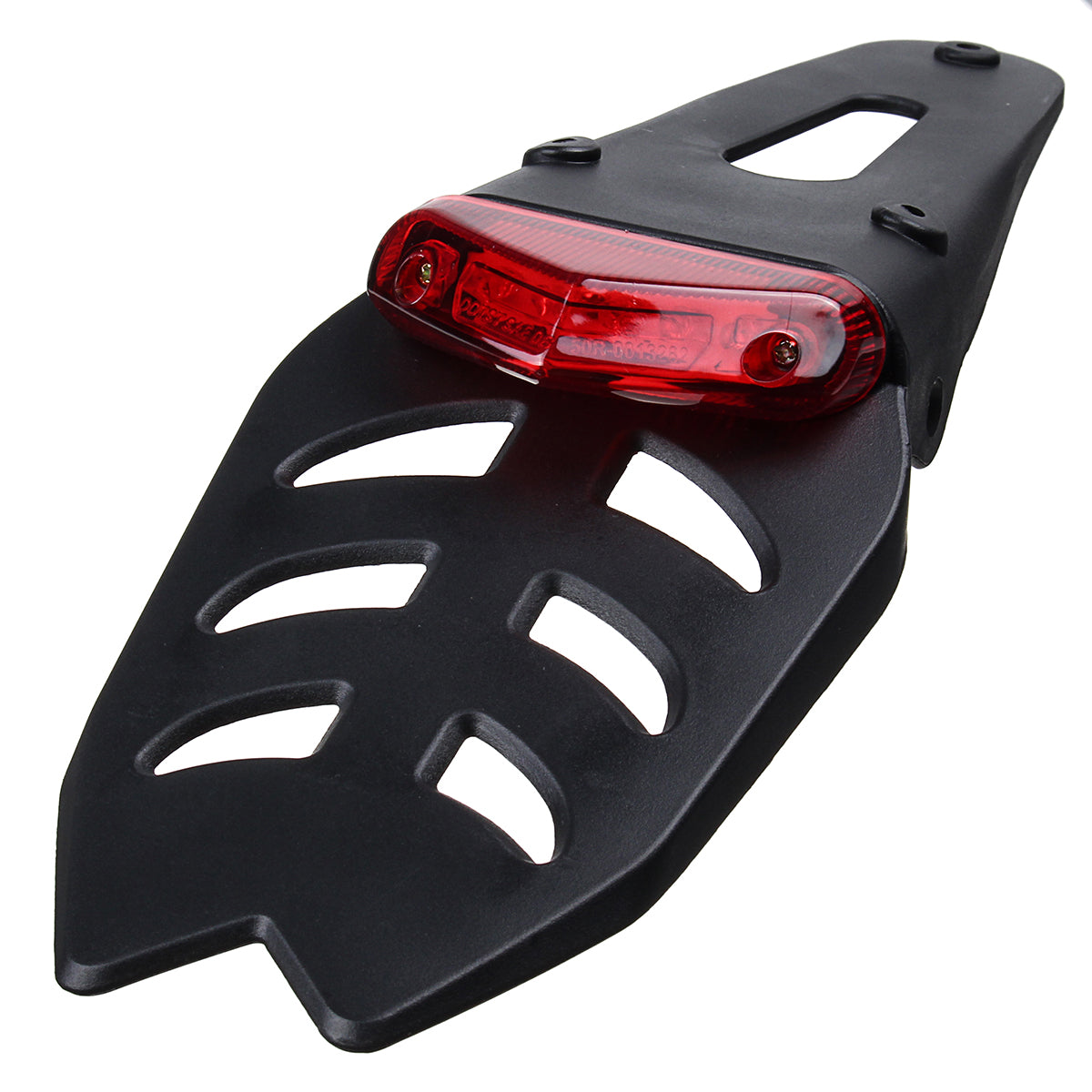 Black 12V Motorcycle Rear Fender LED Brake Tail Lights Dirt Bike Motocross Red Indicators