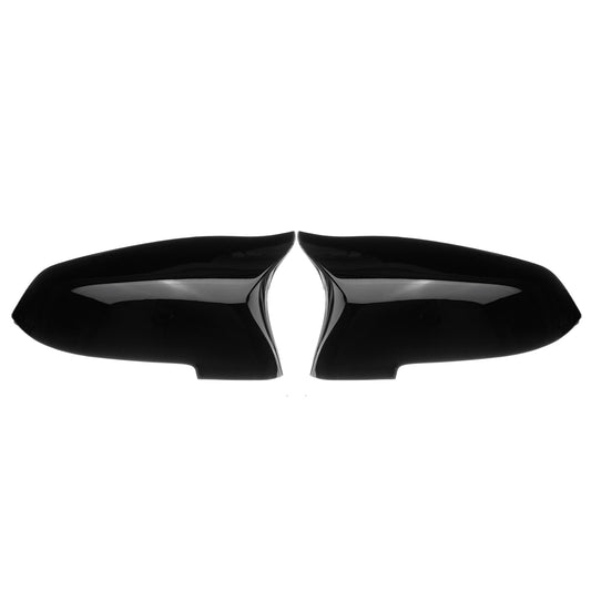 Black 2Pcs Gloss Black Side Rearview Mirror Covers Caps For BMW 5 6 7 Series F10 F18 F11 F06 F07 F12 F13 F01 2014-16