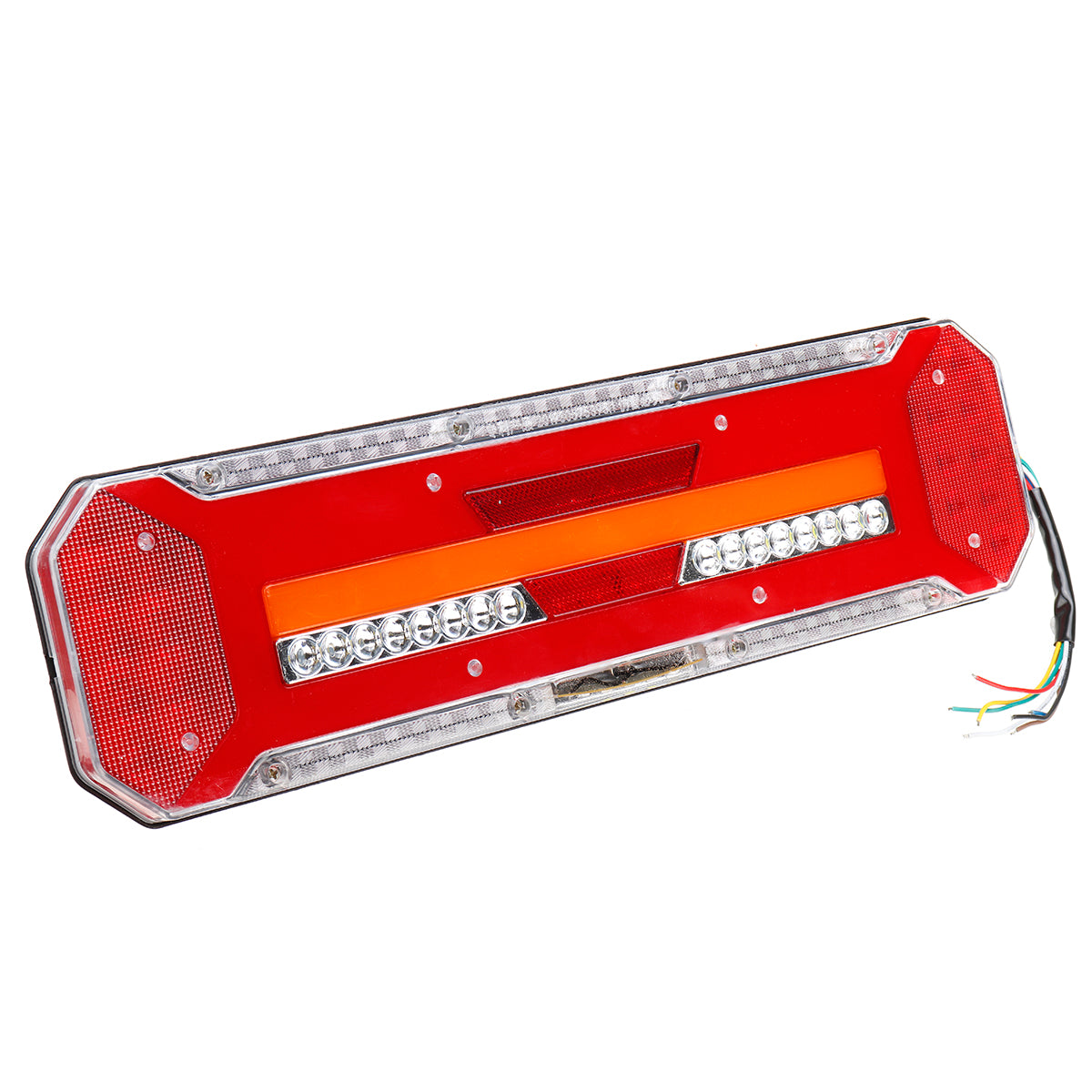 Firebrick 24V LED Flowing Rear Tail Light Turn Signal Brake Reverse Stop Lamp For Trailer Truck Lorry Bus Boat
