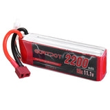 Brown GARTPOT 11.1V 2200mAh 25C 3S Lipo Battery T Plug for RC Car