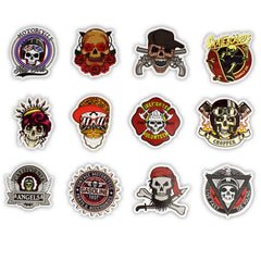 Dark Red Skull head doodle sticker (50 pieces)