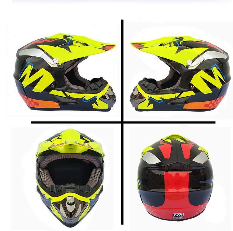 Yellow Motocross helmet