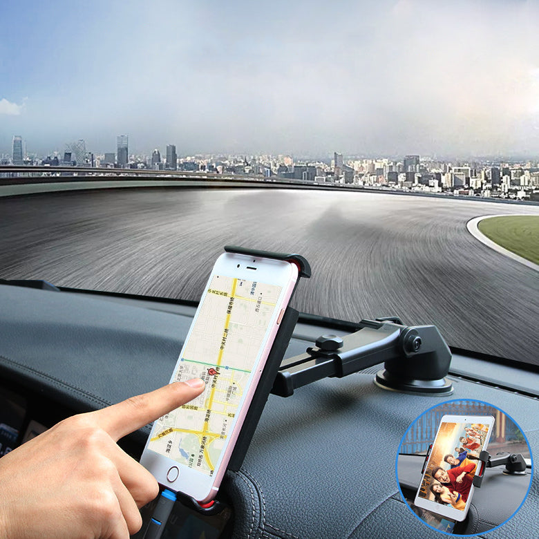Dark Gray RUNDONG ABS Car Dashboard/Windshield Phone Holder Tablet Mount Stand for iPhoneX/iPad/Samsung S8