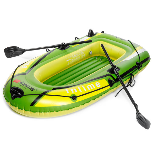 Olive Drab Two Person Inflatable Fishing Boat Thickened Rubber Kayak Boat With Inflatable Pump Outdoor