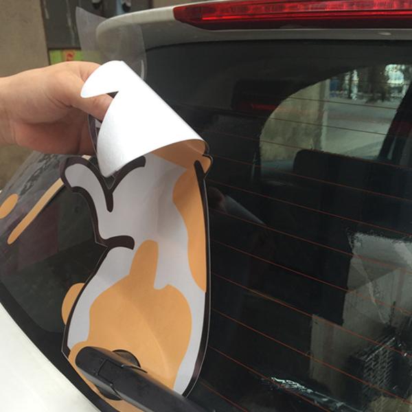 Dark Salmon 3D Car Stickers Cartoon Kangaroo Moving Tail Rear Window Wiper Reflective Decals