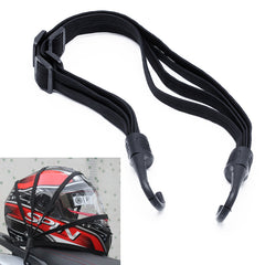 Gray 2 Hooks Motorcycles Moto Strength Retractable Helmet Luggage Elastic Rope Strap (black)
