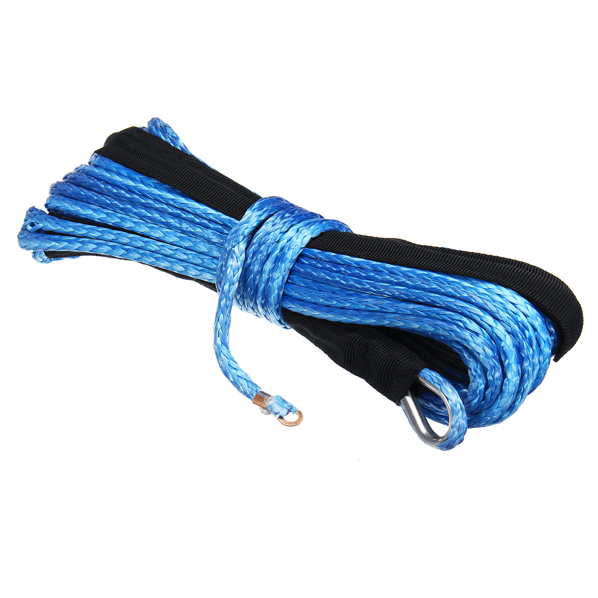 Dark Slate Blue 15m 5500LBs Winch Rope String Line Cable With Sheath Synthetic Towing Rope Car Wash Maintenance String For ATV UTV Off-Road Motorcycle