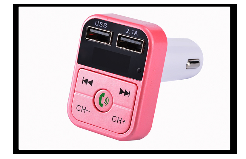 Light Pink B2 car Bluetooth MP3 hands-free phone car MP3 player FM transmitter car charger receiver car charger