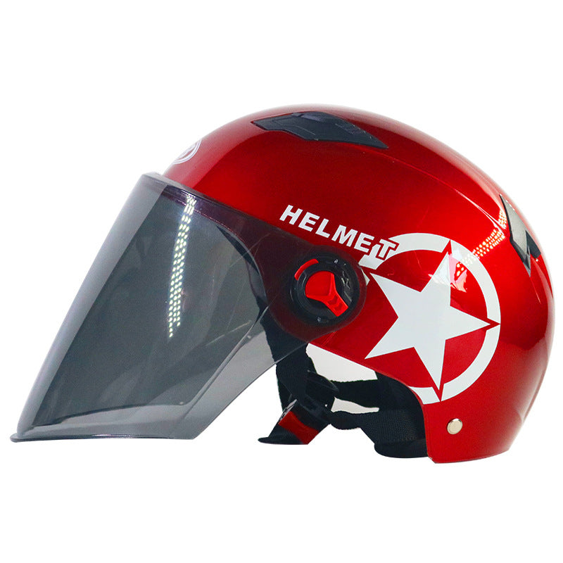 Dark Red Electric car helmet unisex