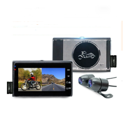 1080P HD locomotive motorcycle driving recorder Split-type front and rear waterproof double lens riding recorder - Auto GoShop