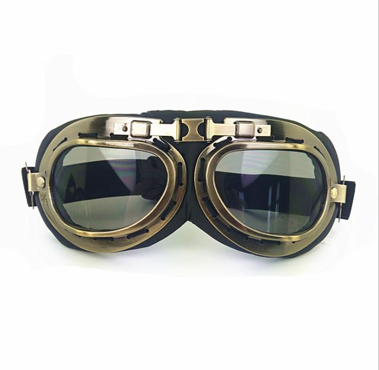 Dark Slate Gray Retro Vintage Motorcycle Helmet Eyewear Goggles Riding Glasses