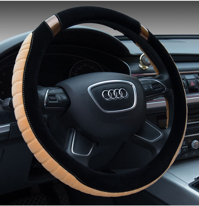 Steering wheel short plush car handle - Auto GoShop