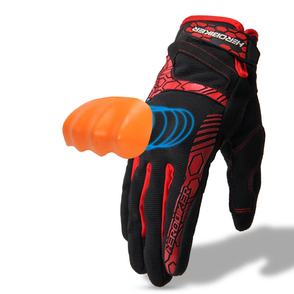 Tomato HEROBIKER Motorcycle Motocross Full Finger Gloves Anti-slip Off Road Racing Touch Screen