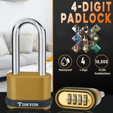 4 Digit Password Padlock Zinc Alloy Security Travel Luggage Door Lock Waterproof - Auto GoShop