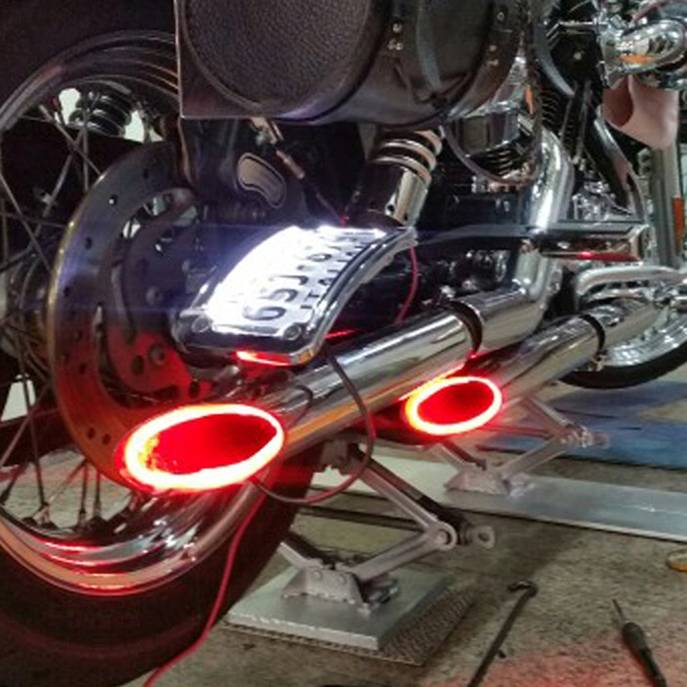 Red Motorcycle modified exhaust lamp