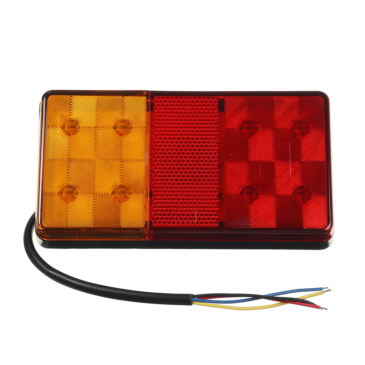 Dark Red 2pcs 12V Red Amber Dual LED Trailer Light Truck Caravan Tail Lamp Stop Bat Indicator Light Waterproof