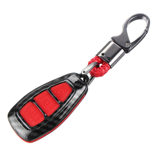 Firebrick Carbon Fiber Remote Key Fob Case Shell Cover For Ford Focus Fiesta Kuga C-Max