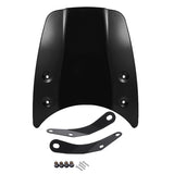 Black 5-7 Inch Universal Fitting For Round Headlights Motorcycle Windshield Windscreen Kit