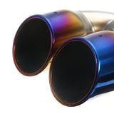 63mm Universal Car Rear Dual Air-Outlet Exhaust Pipe Bluing Tail Muffler Tip - Auto GoShop