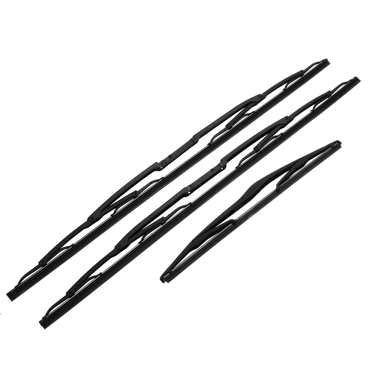 Snow Front and Rear Windscreen Wiper Blade 3pc Set for Land Rover Discovery 2 V8 98 to 04
