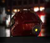 Dark Red Solar Smart Helmet