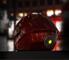 Dark Red Solar Smart Helmet