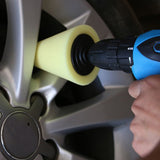 Pale Goldenrod Car wheel polishing disc detail polishing wheel in the net steel ring polishing sponge plate with 6MM handle cone sponge wheel