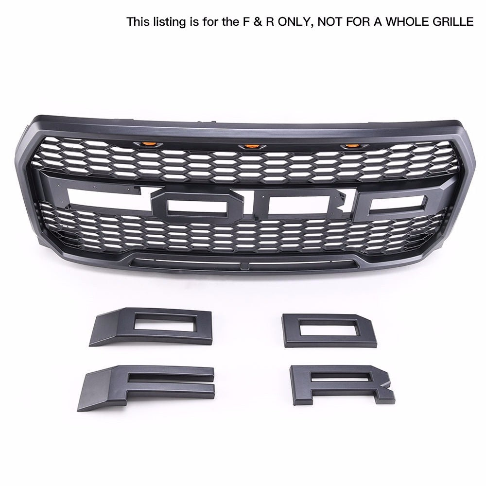 Dim Gray Ford F150 F-150 Raptor Style Paramount Grille Grill Letters F & R 2015 2020 2020