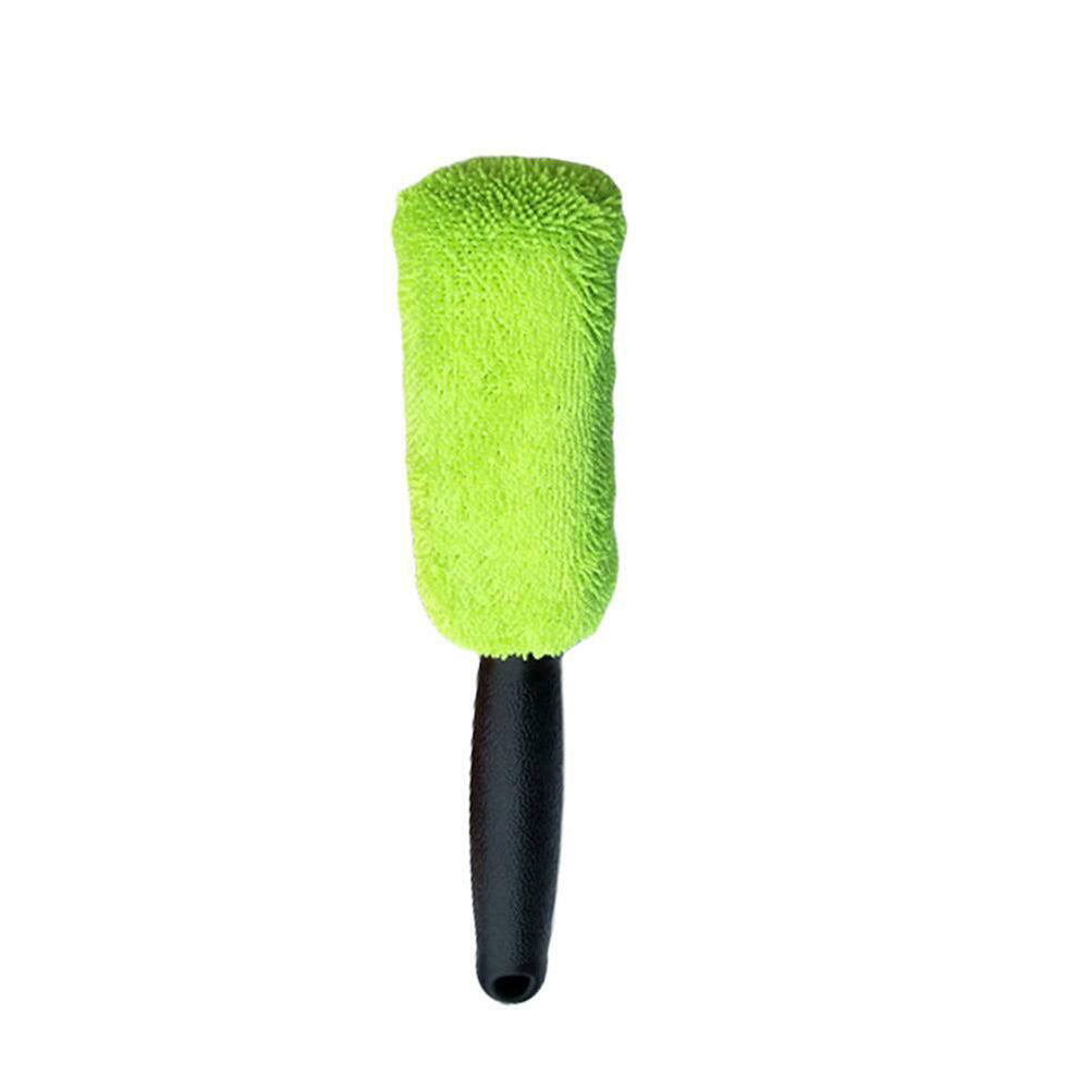 Green Yellow Microfiber long handle tire brush